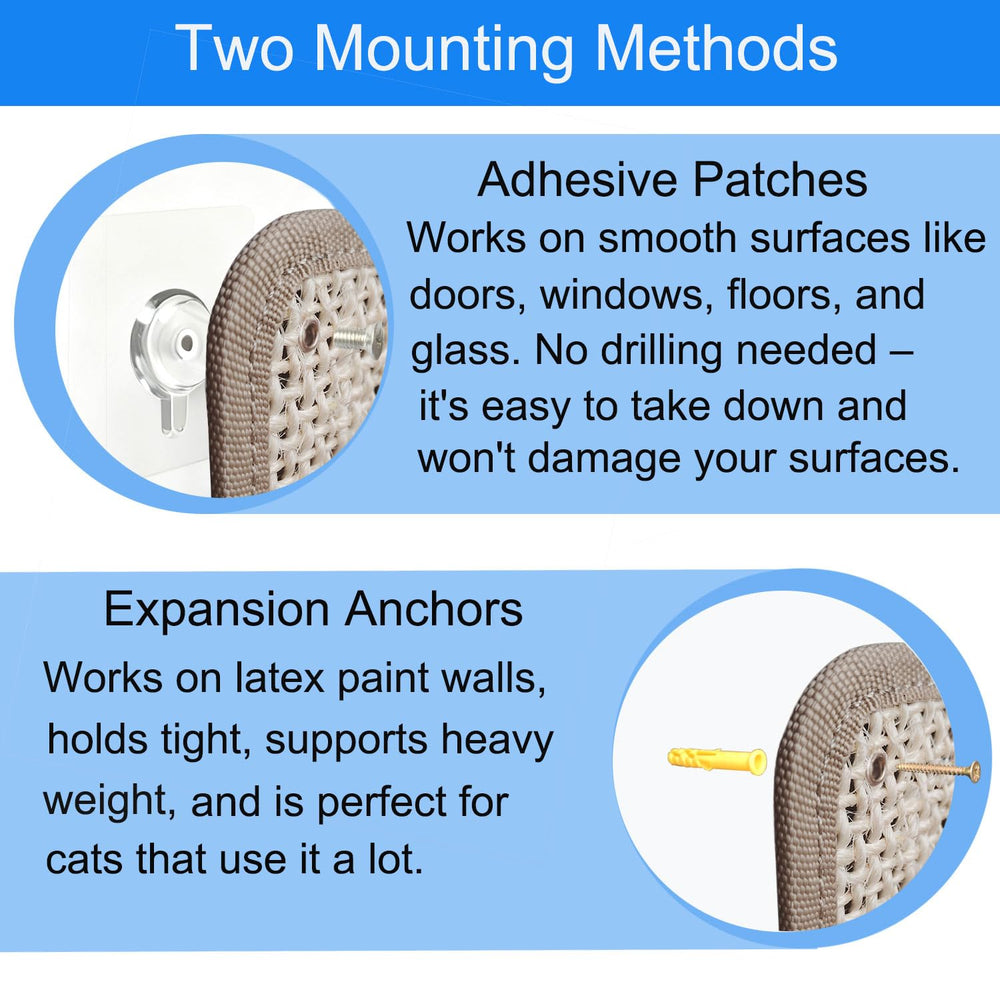 LAJEF bolts installation for sturdy wall mounting of the scratcher