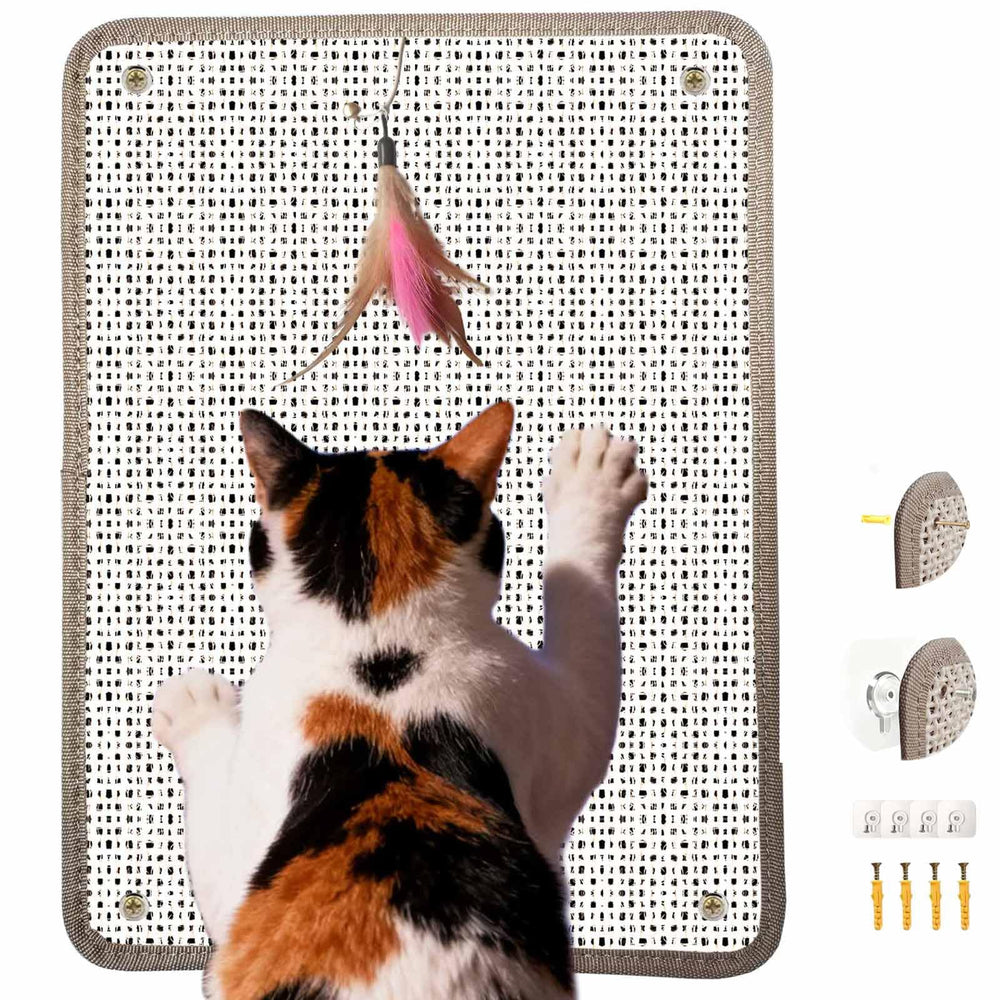 LAJEF cat nail file scratcher front view with natural sisal surface for paw-friendly scratching
