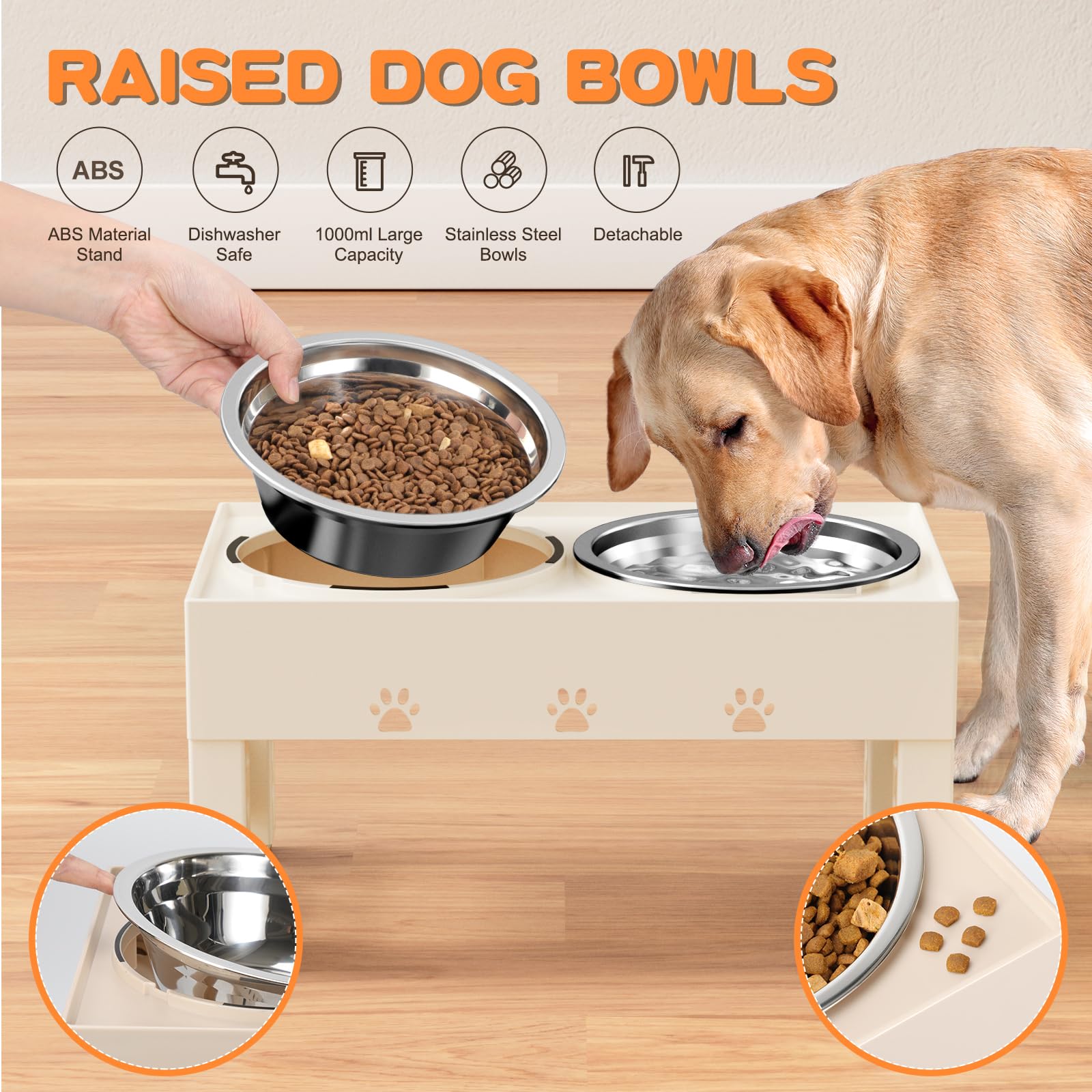LAKIPETN stainless steel bowls detach for easy dishwasher cleaning