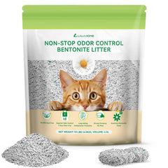 LALAHOME Bentonite litter odor control: easy pour and long-lasting freshness.
