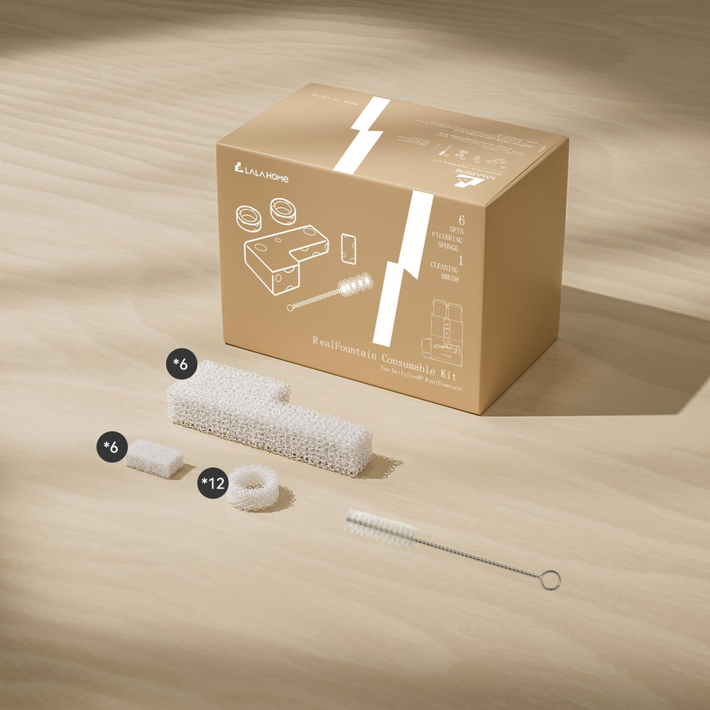 LALAHOME clean, fresh water for pets via effective foam filtration.