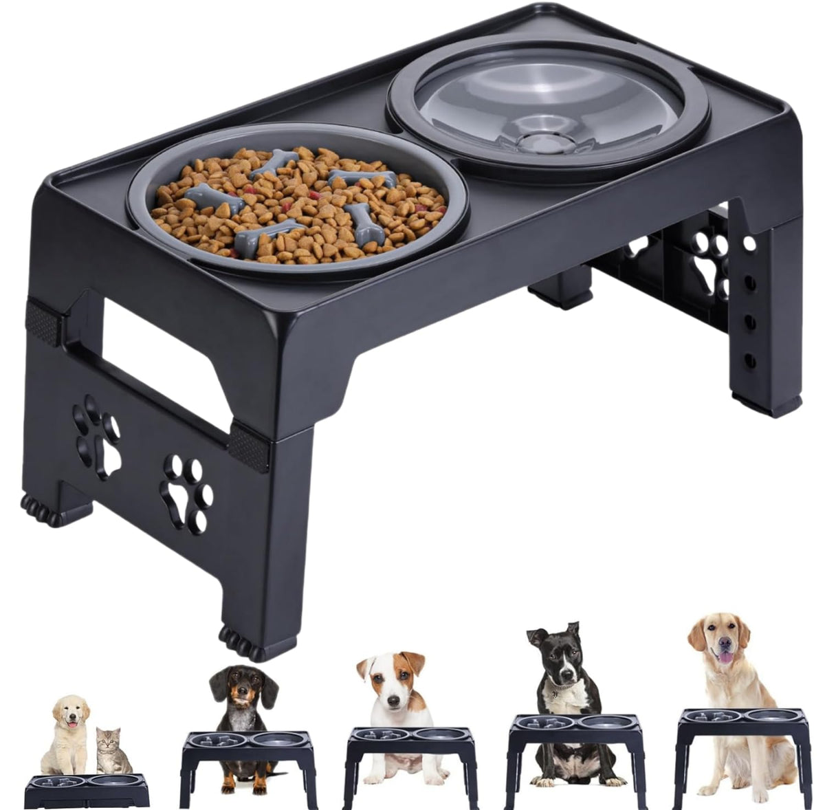 LALOBLUE elevated dog bowls stand folded for travel and storage.