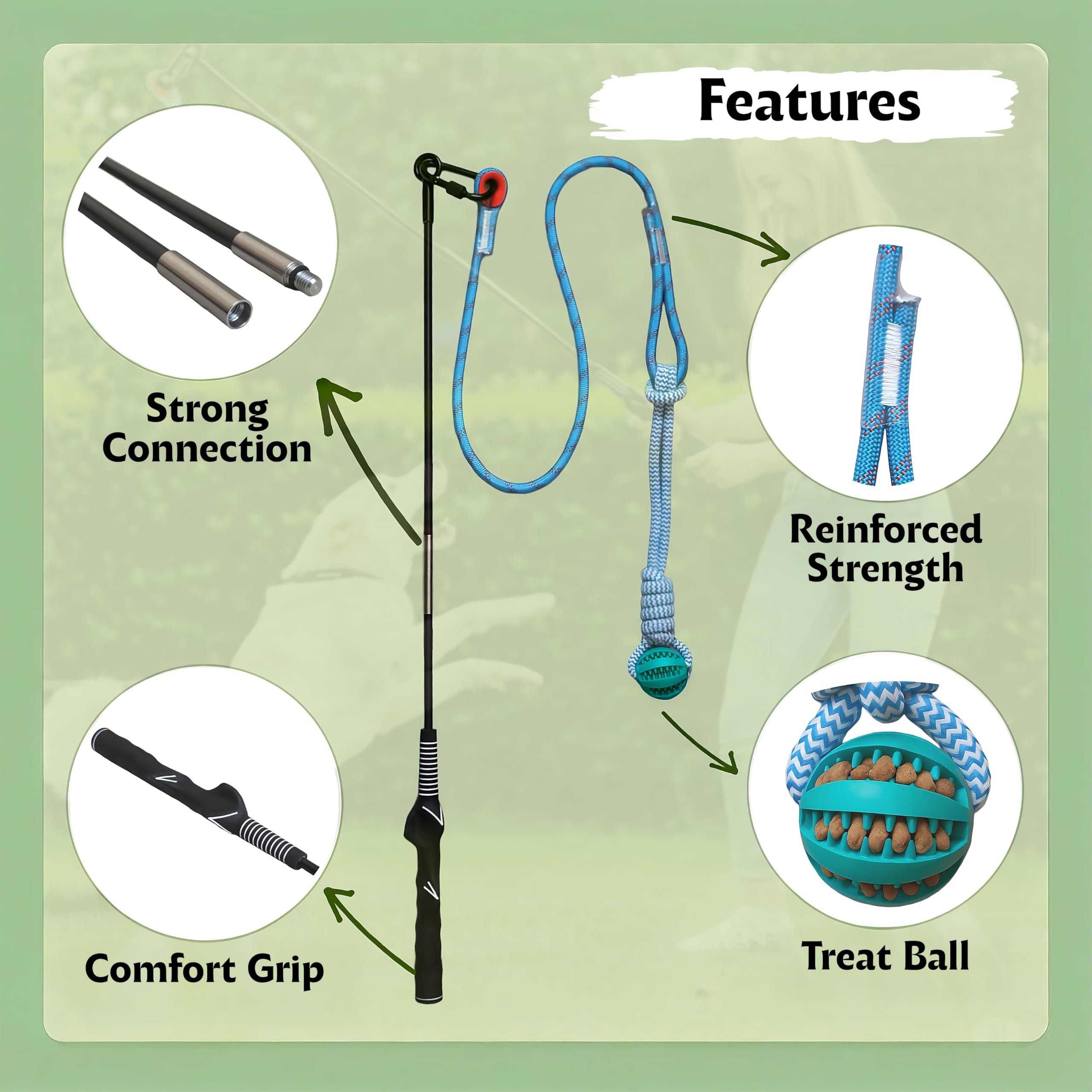 Lamfer durable rope tether tug withstands tough play for energetic dogs.