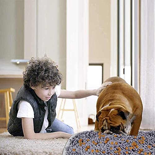 LAMTWEK snuffle mat hides snacks to engage dogs' senses during playtime