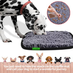 LAMTWEK snuffle mat closeup with hidden snacks encourages natural foraging behavior.