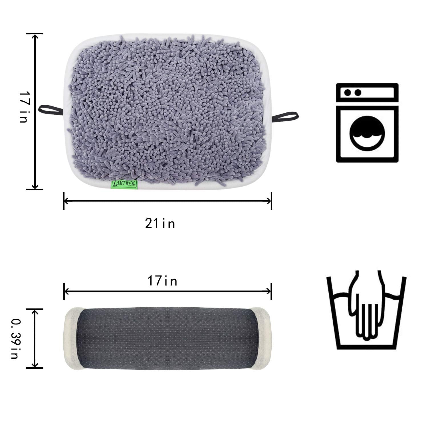 LAMTWEK snuffle mat is machine washable and made of polyester
