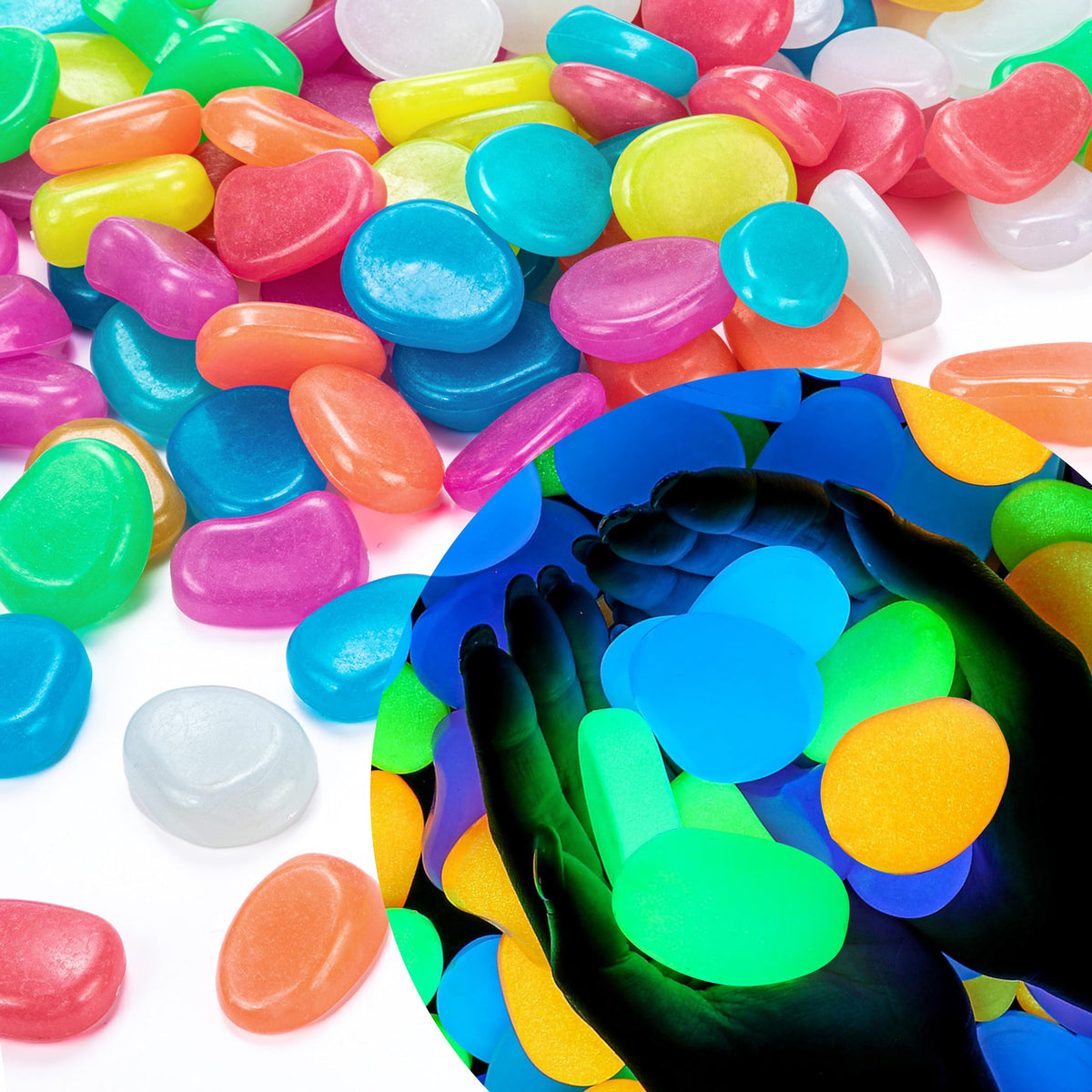 Landical glow rocks for aquarium use with vivid glow at night.