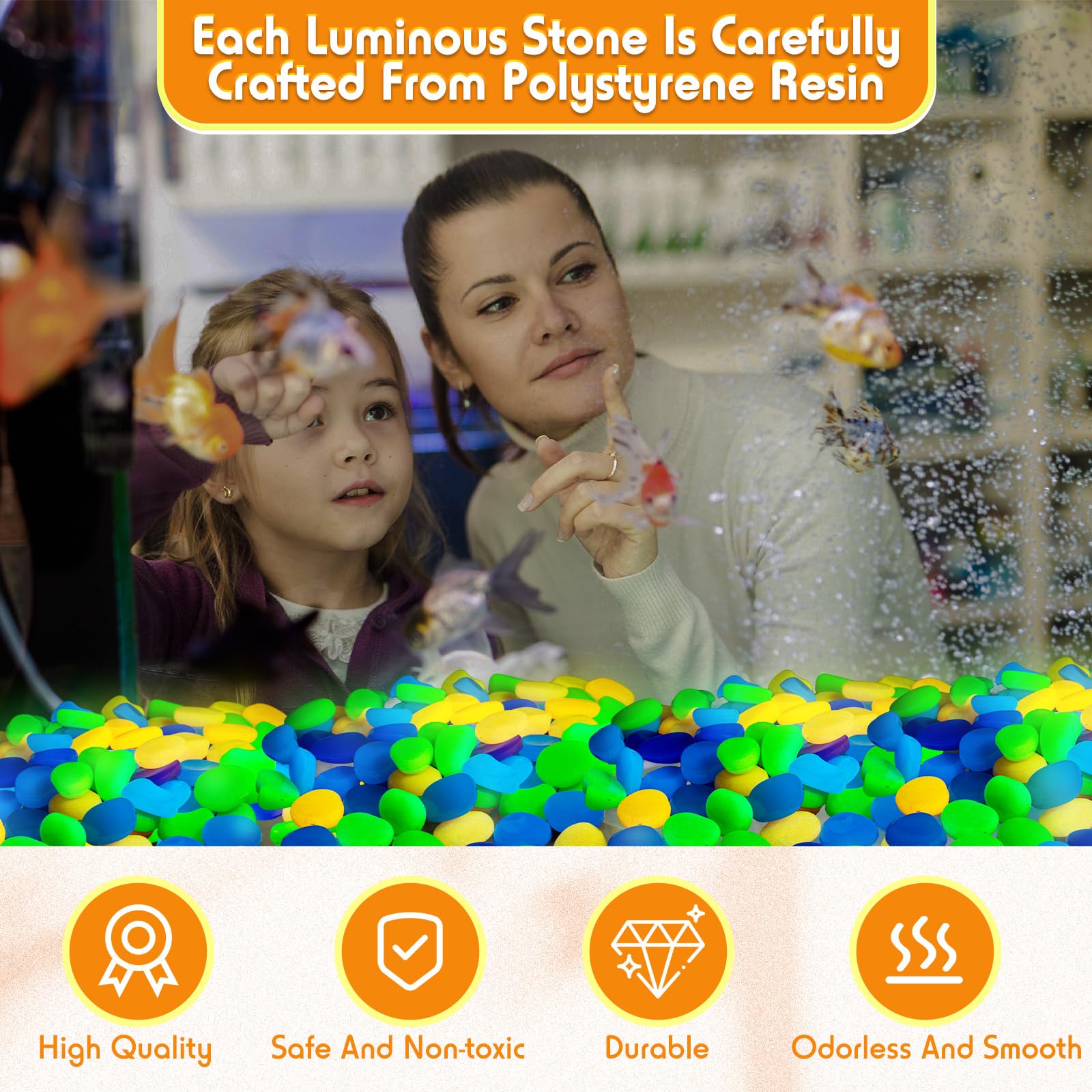 Landical glow rocks brighten garden paths for safe nighttime strolls.