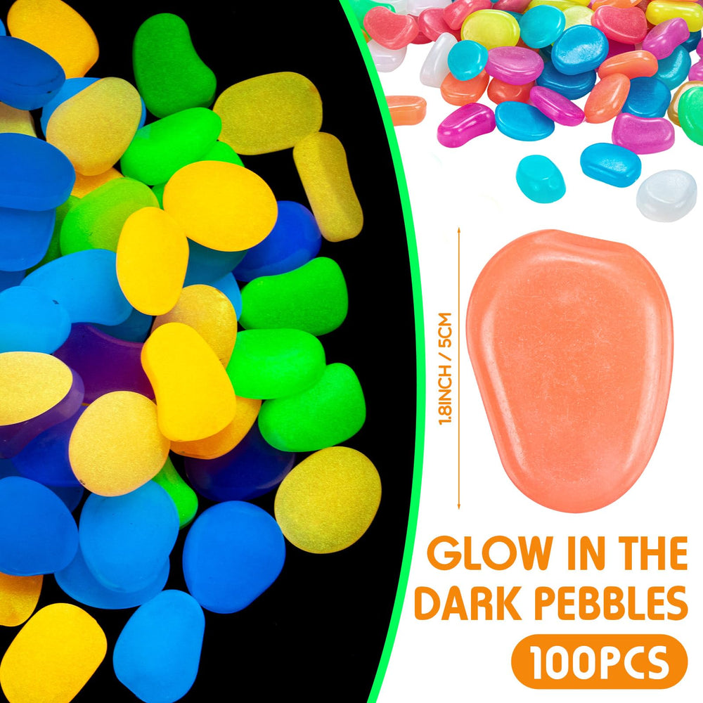 Landical glow rocks decorate walkways with safe, radiant light after dark.