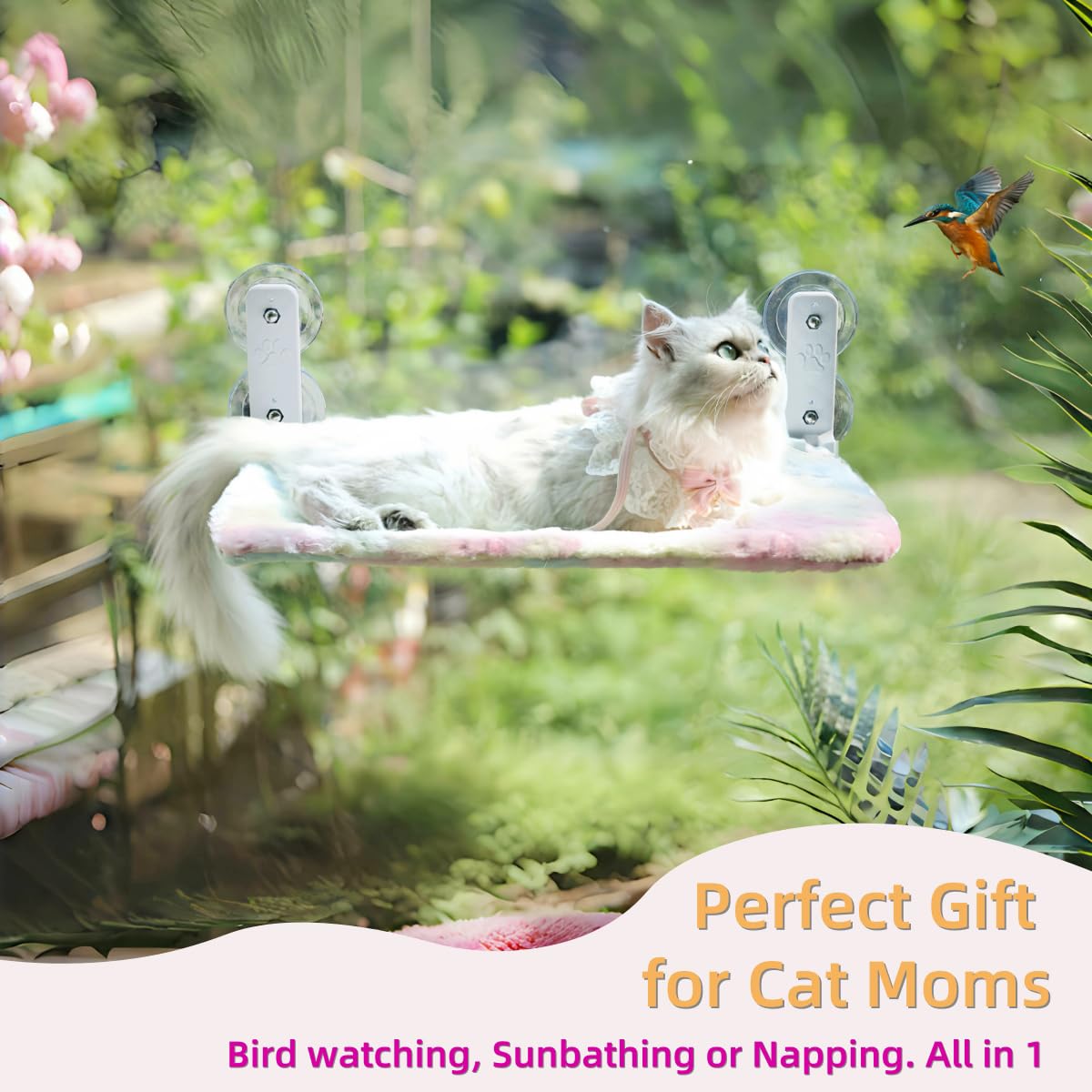 LANERmooos indoor cat window bed supports soothing lounging in sunlight