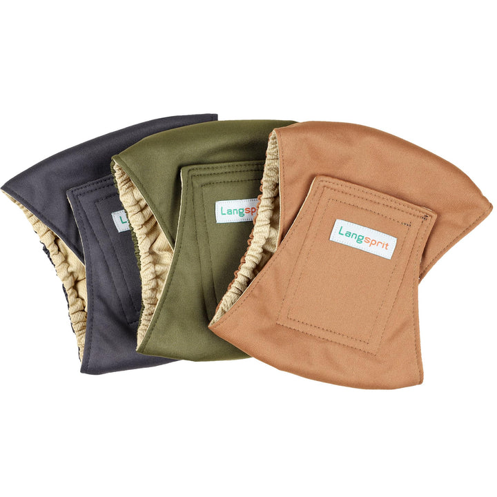 Langsprit dog diaper wrap with adjustable closure ensures a snug, secure fit