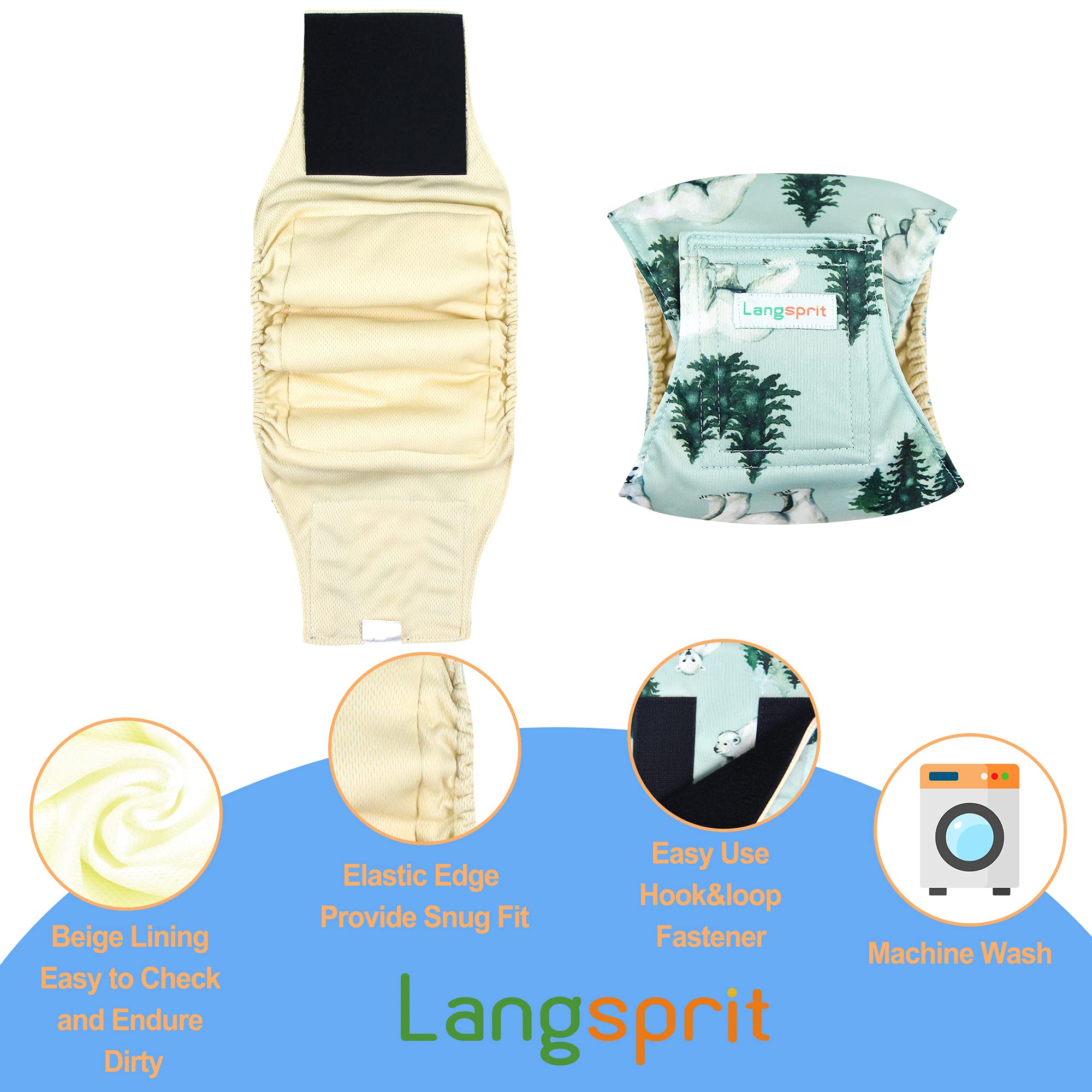 Langsprit belly bands are machine washable for easy cleanup