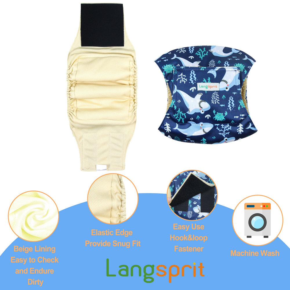Langsprit male belly band shows precise stitching for durable machine-wash use