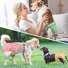 Langsprit diaper back with snap closures illustrates adjustable fit and reduced fur snag.