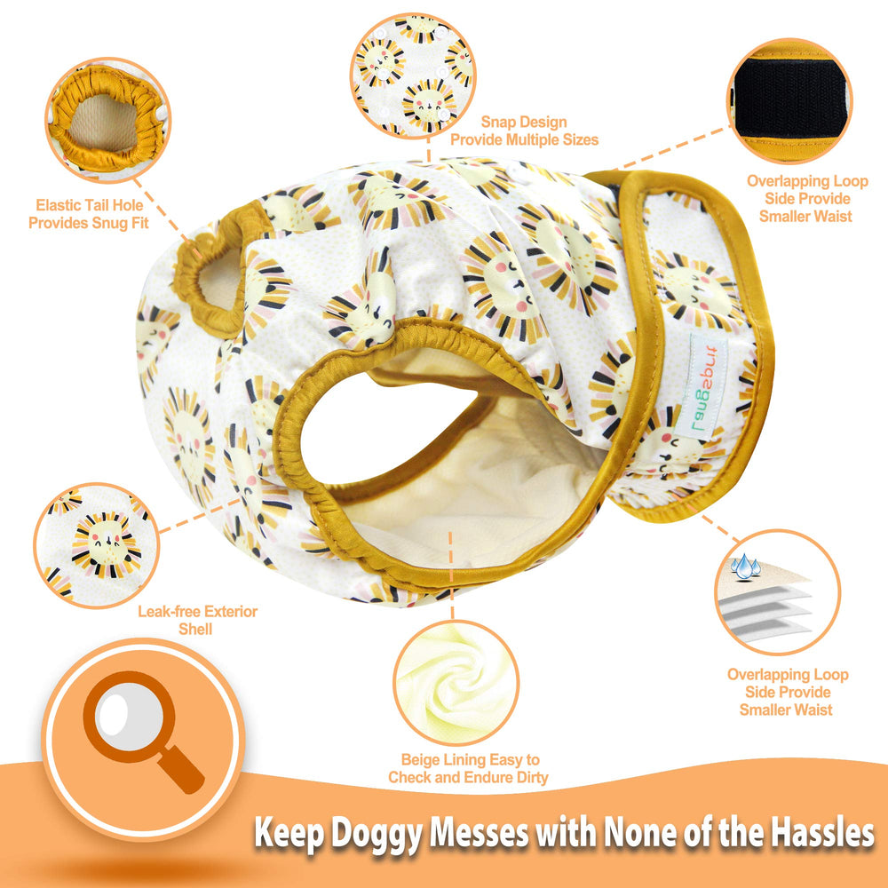 Langsprit washable female dog diapers outer design for a cute, stain-resistant look.