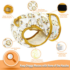 Langsprit washable female dog diapers outer design for a cute, stain-resistant look.
