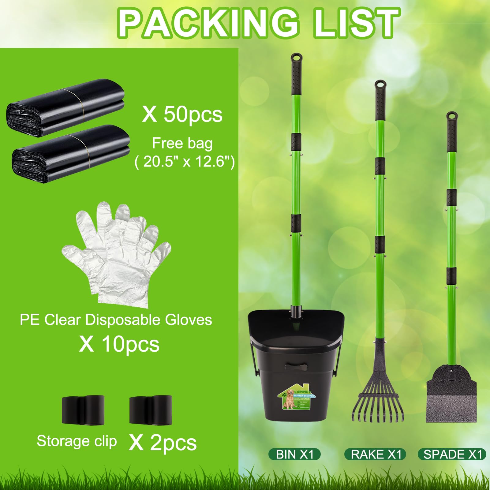 LANNEY Pooper Scooper hanging hole enables convenient storage after use.