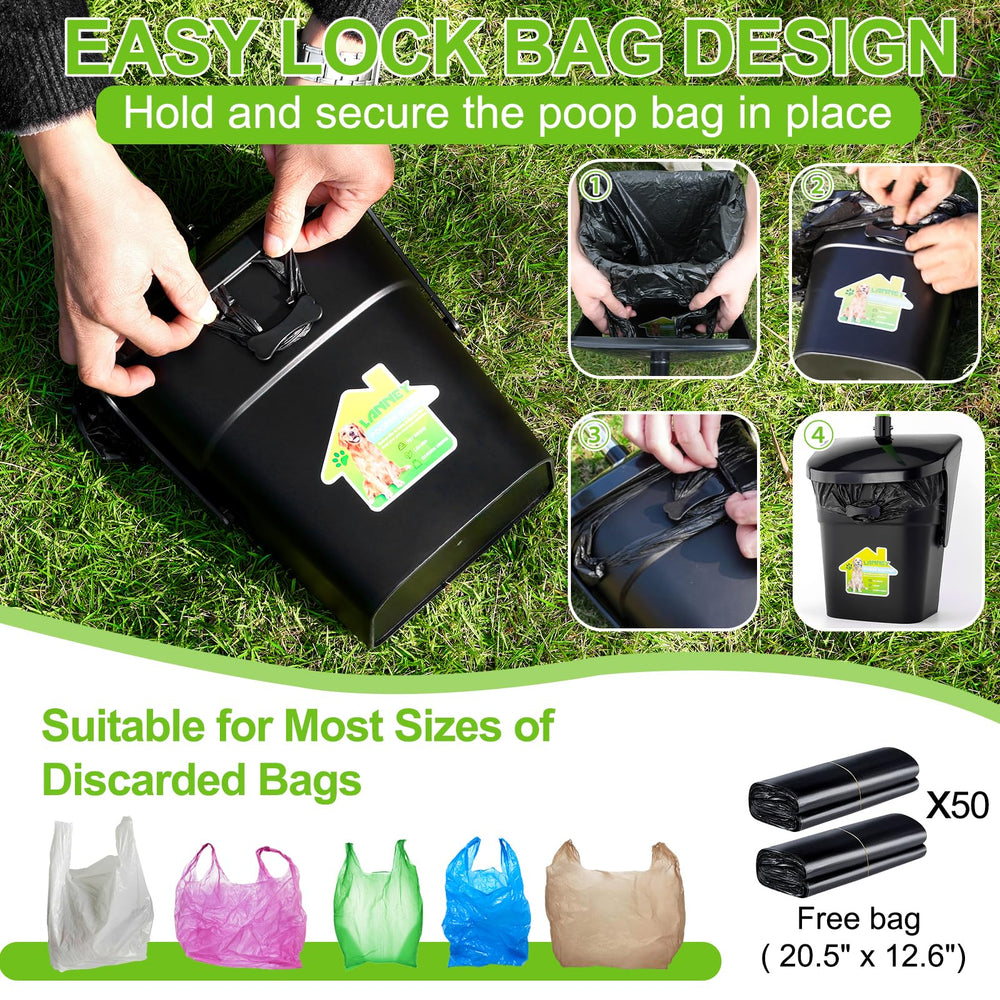 LANNEY Pooper Scooper pack of 50 bags provides ready-to-use waste bags.