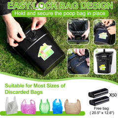 LANNEY Pooper Scooper pack of 50 bags provides ready-to-use waste bags.