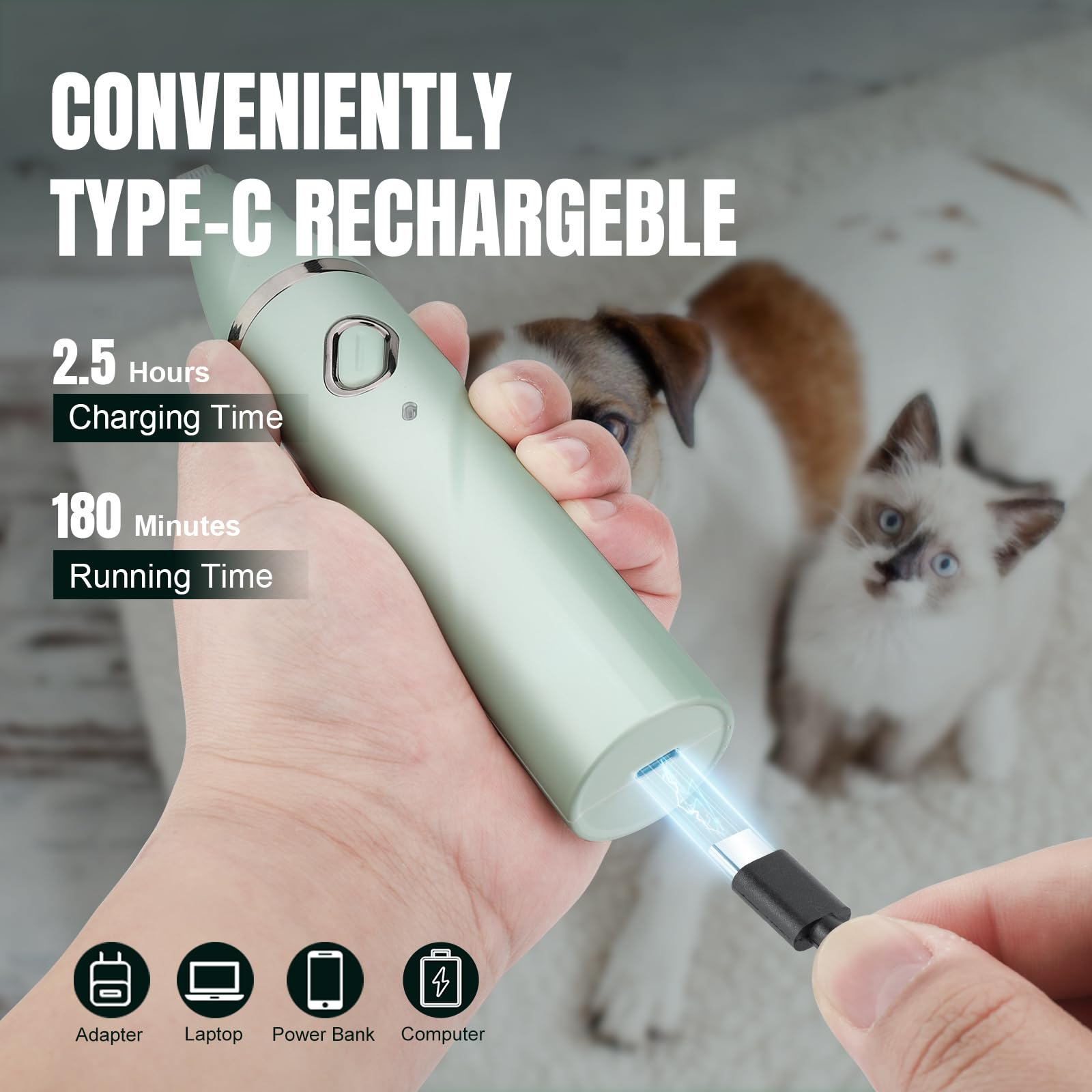 Lanumi washable clipper heads for easy cleaning after grooming