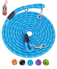Lanwandeng heavy-duty dog leash in 10ft length with durable nylon and reflective stitching.