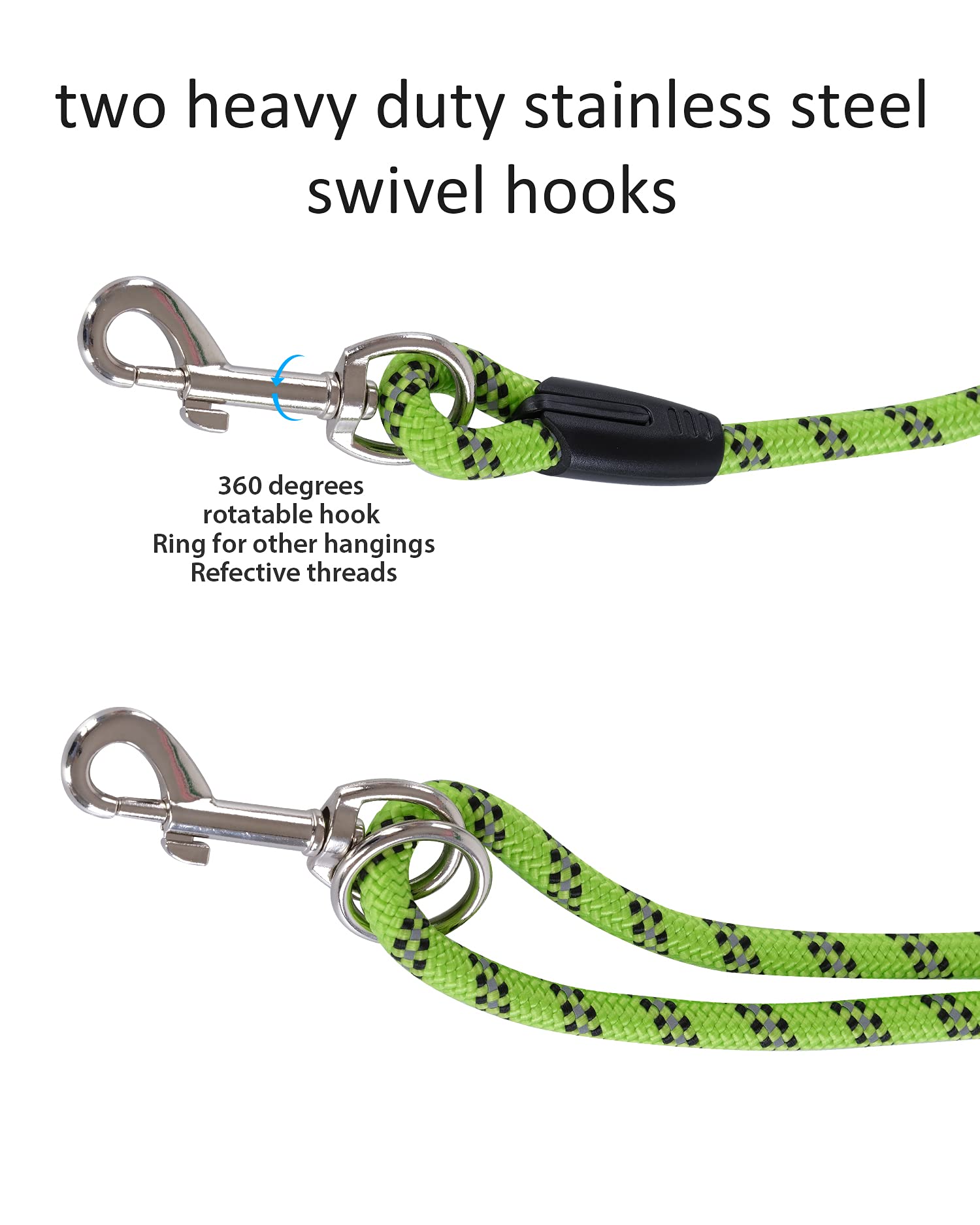 Lanwandeng heavy-duty leash 50ft for outdoor exploration and hands-free tethering.
