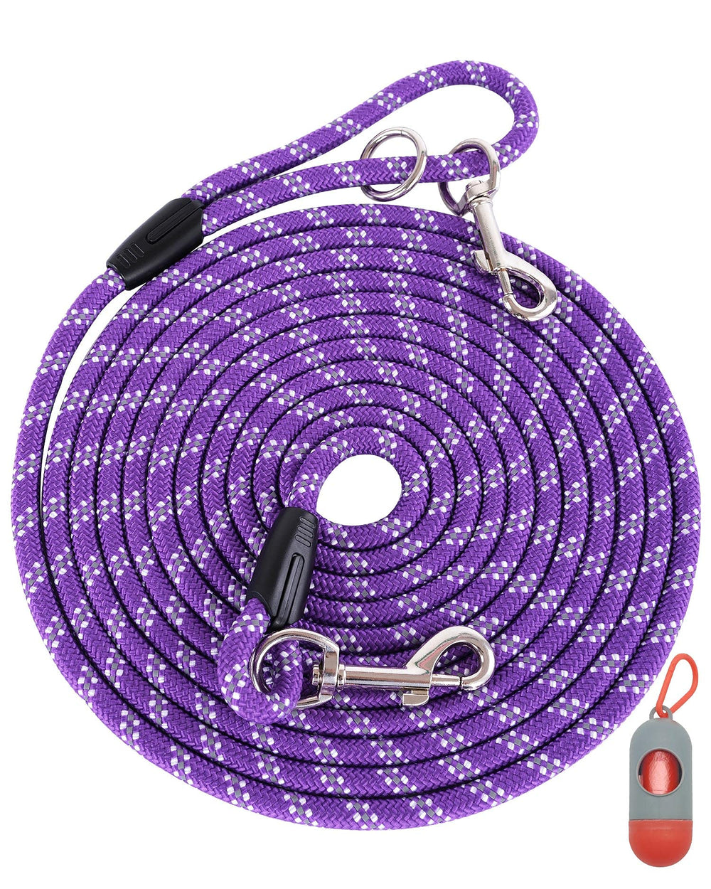 Lanwandeng long dog leash 20ft purple for versatile training and outdoor walks.