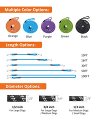 Lanwandeng long dog leash with 30ft nylon rope ideal for recall training outdoors.