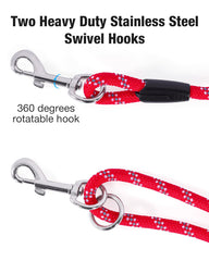 Lanwandeng Long Dog Leash with reflective stitching for night visibility.