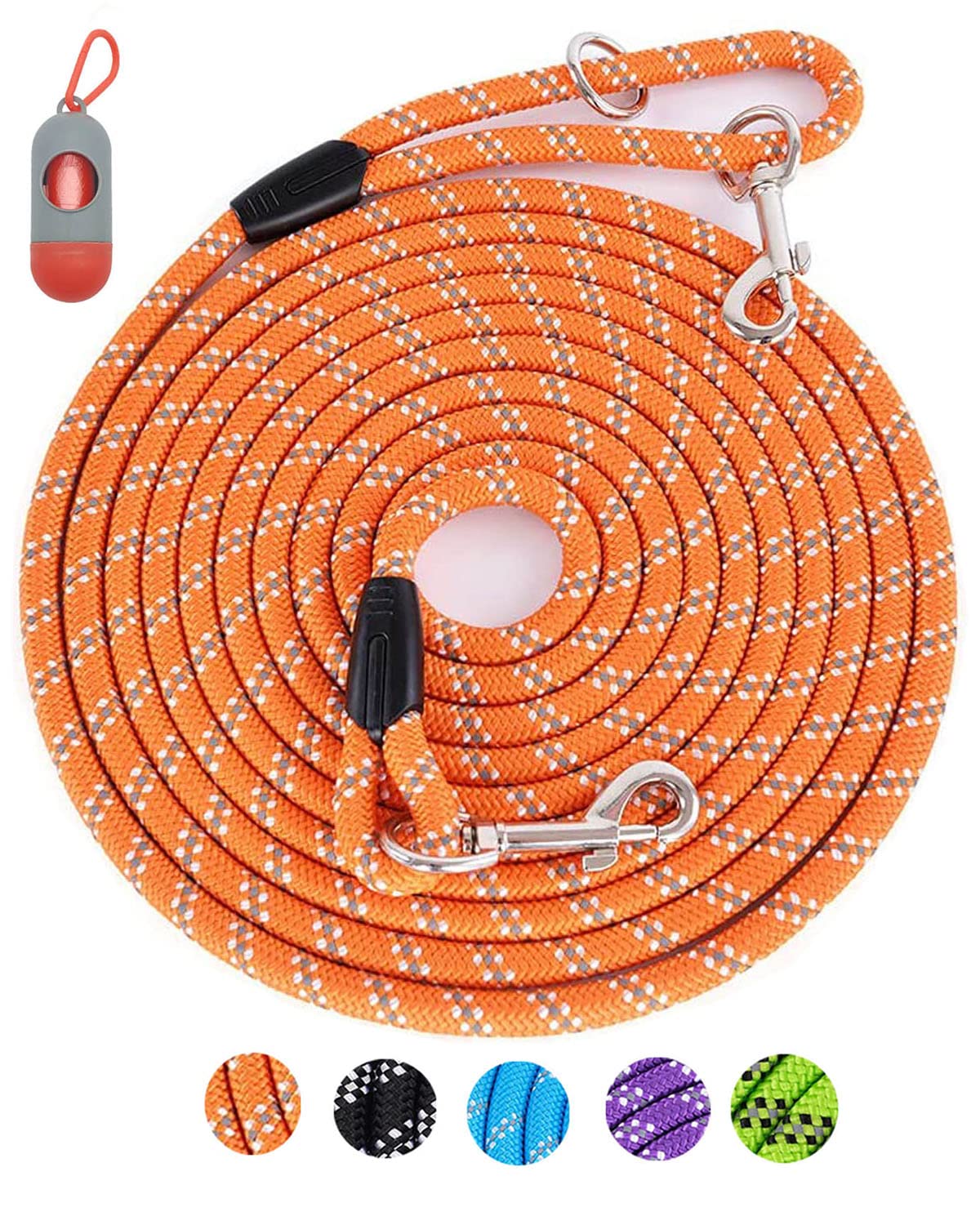 Lanwandeng long line leash 10ft for small dogs, compact training lead.