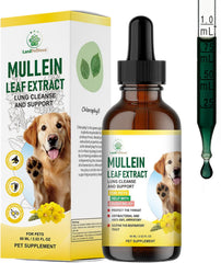 LanxPetNova Mullein Lung Support Drops bottle for pets, offering gentle respiratory support.