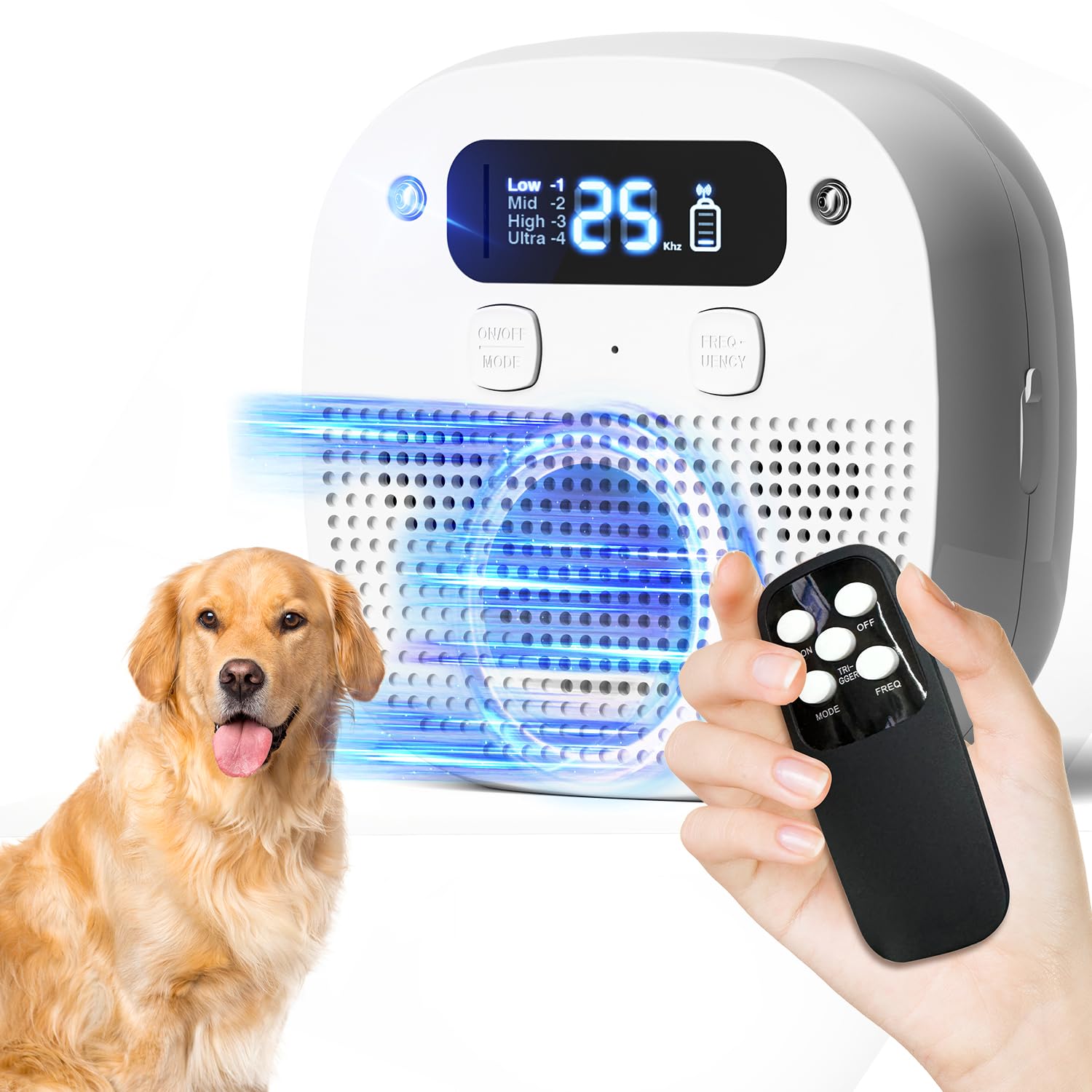 LAOFAN dog bark control remote demonstrates easy training for quiet home evenings