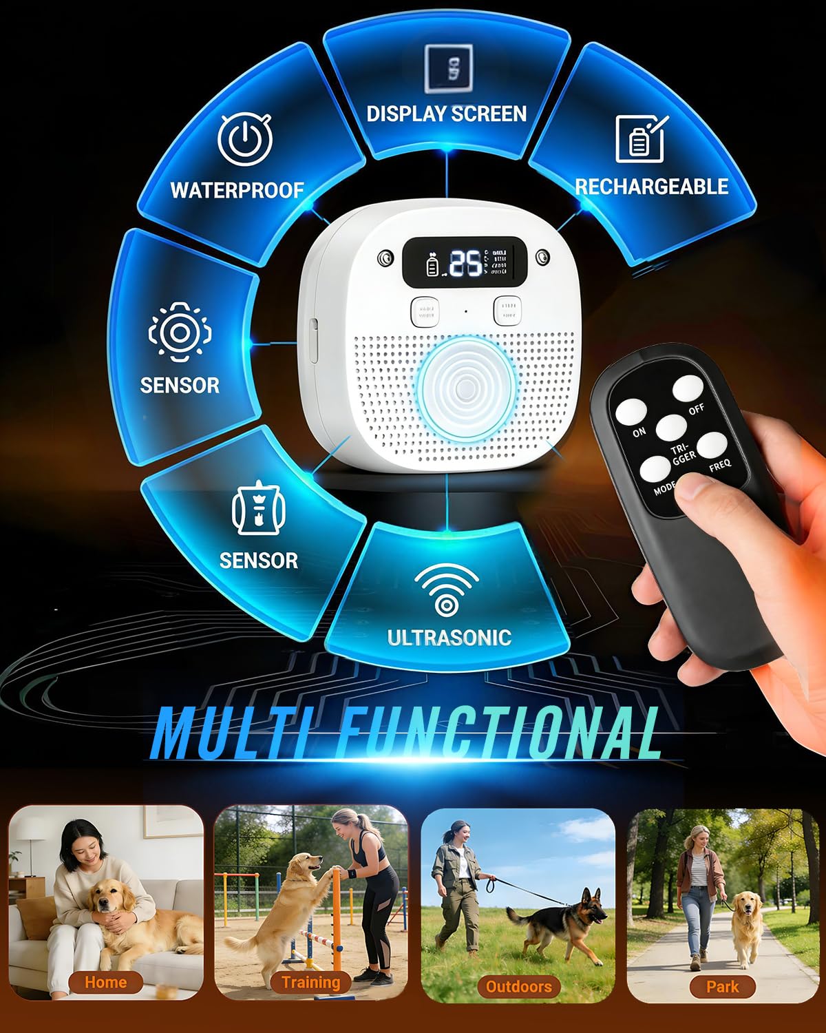 LAOFAN rechargeable-bark-box shows cordless convenience for indoor and outdoor use