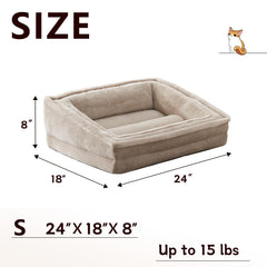 Laojin Balhen cat couch 24x18x8 inches fits small pets up to 15 pounds.