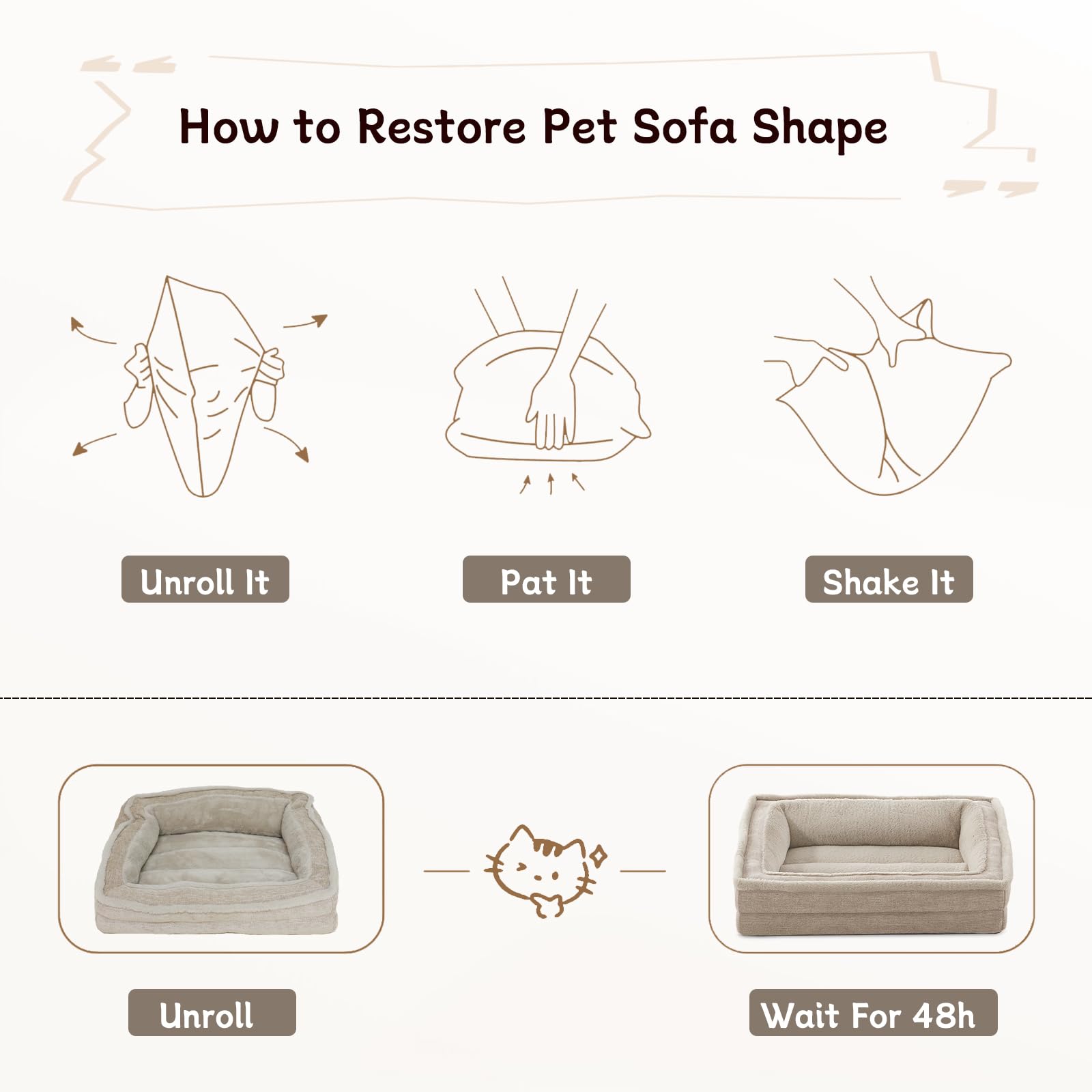 Laojin Balhen cat couch three-sided cushion supports neck and head rest.
