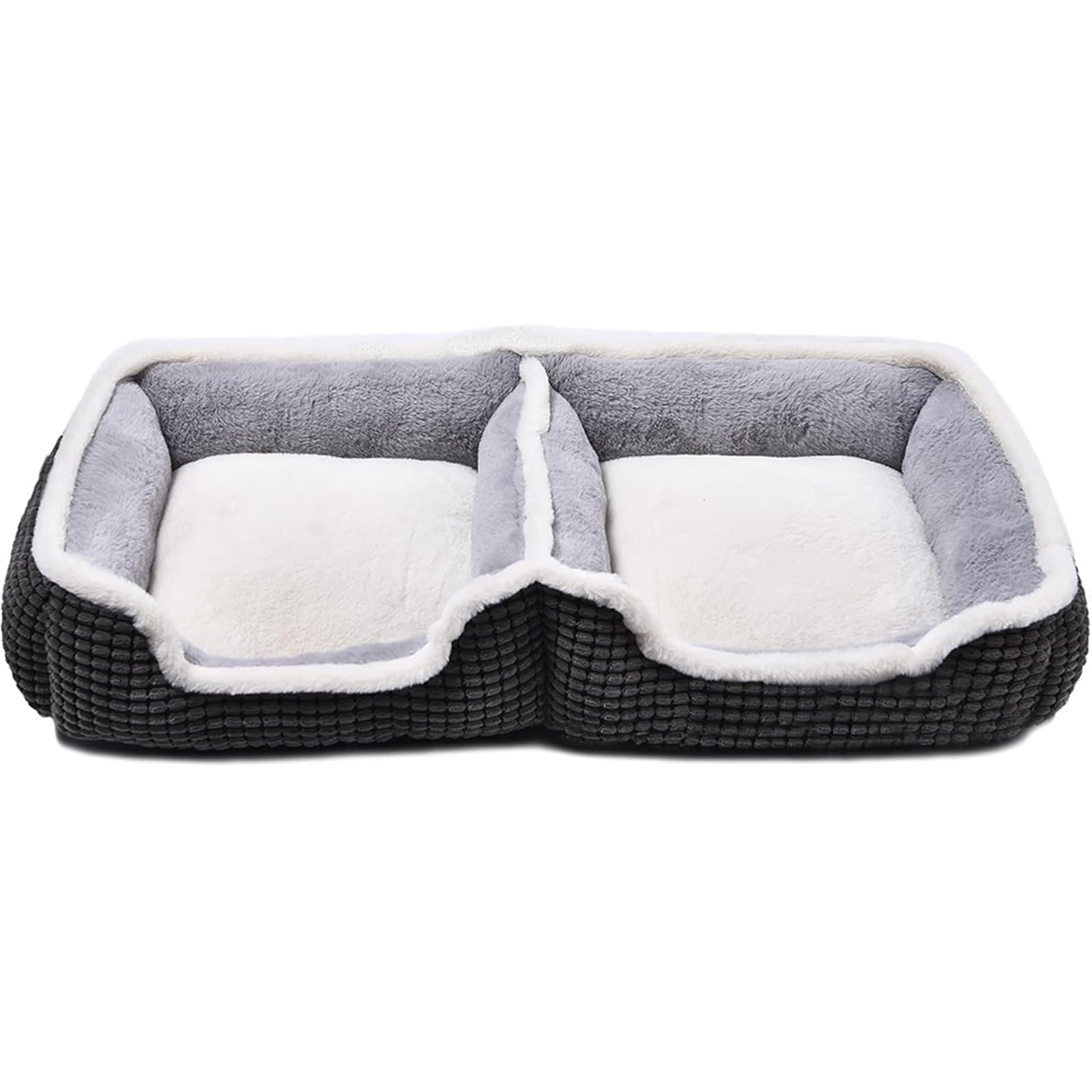 Laojin Balhen conjoined pet bed top view showing twin-friendly design for two pets