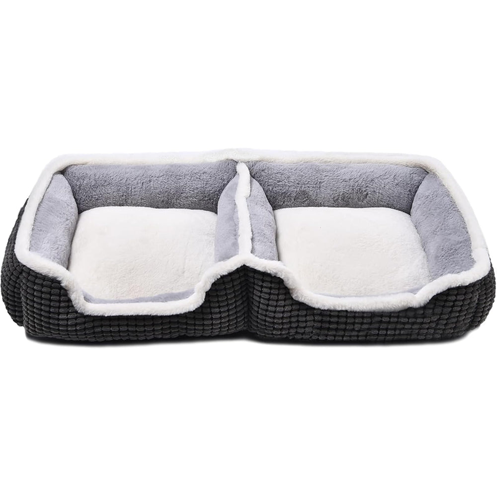 Laojin Balhen conjoined pet bed top view showing twin-friendly design for two pets
