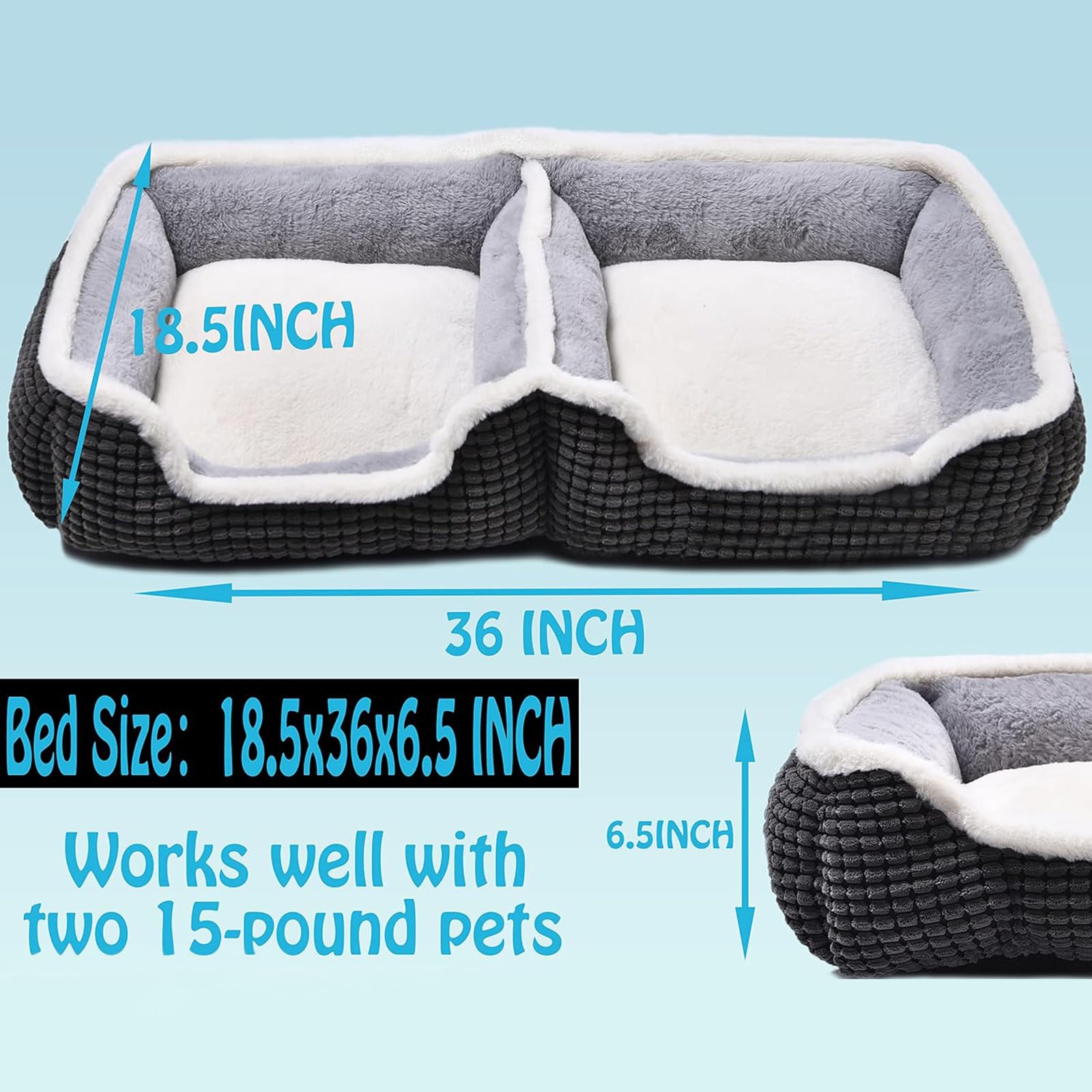 Laojin Balhen rectangular pet bed with non-slip bottom for steady lounging