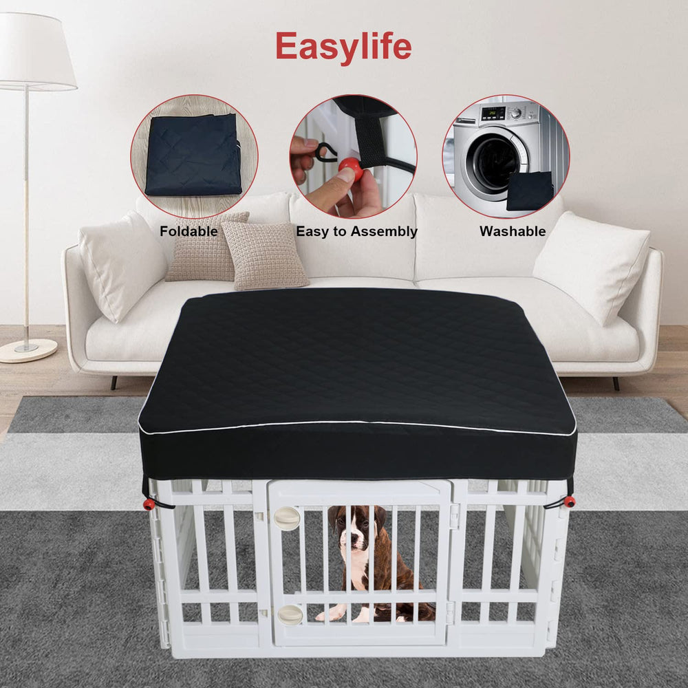 LAOZZ dog pen cover outdoor-use design provides shade and containment.