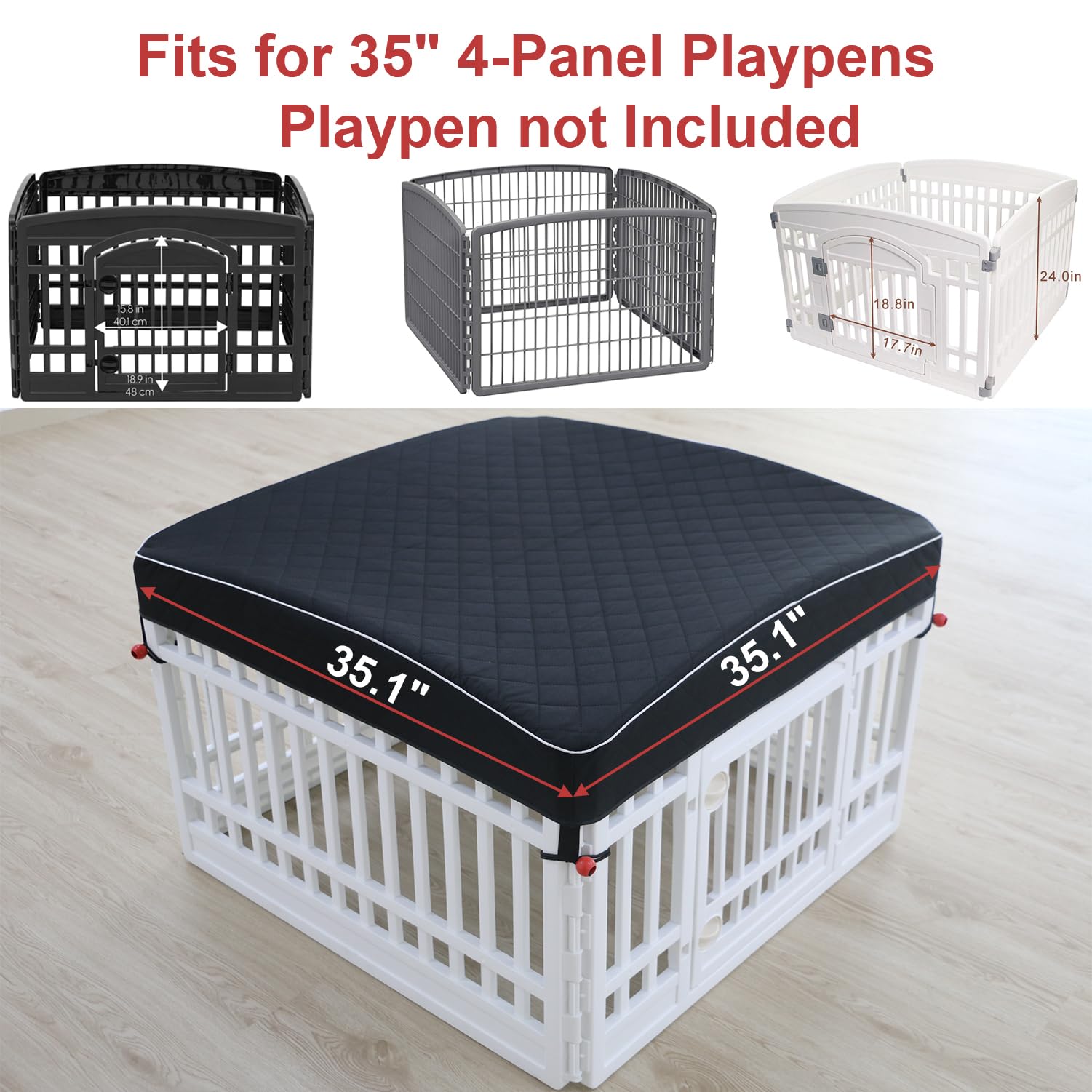 LAOZZ dog pen cover side assembly for quick indoor or outdoor setup.
