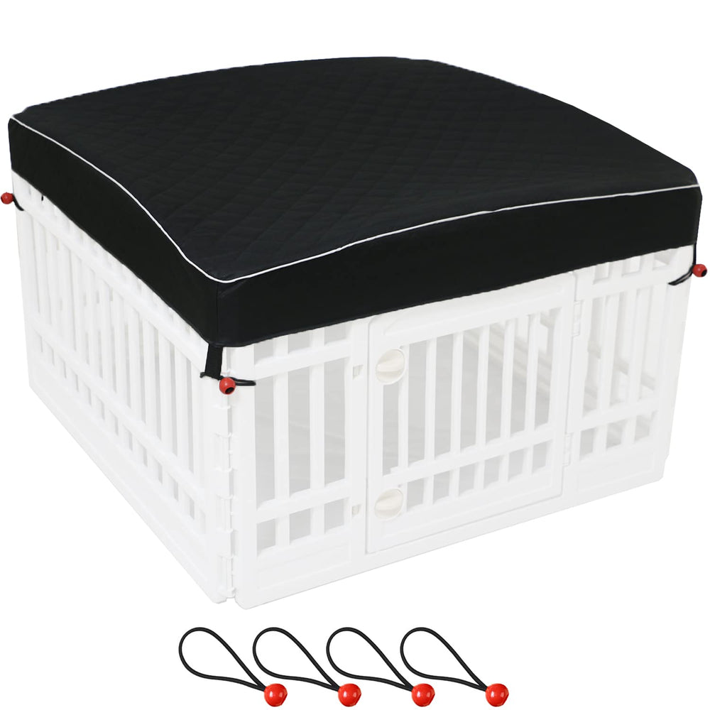LAOZZ dog pen cover top view shows shaded, secure space for pets.