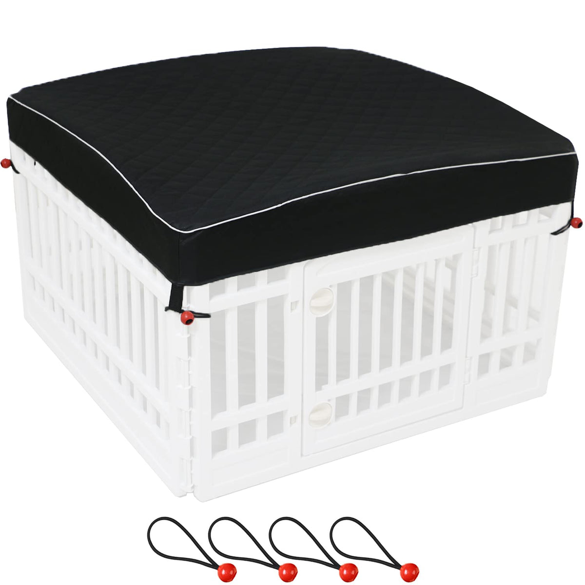 LAOZZ dog pen cover top view shows shaded, secure space for pets.