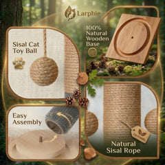 Larphie rubber self-grooming brush provides gentle massage.