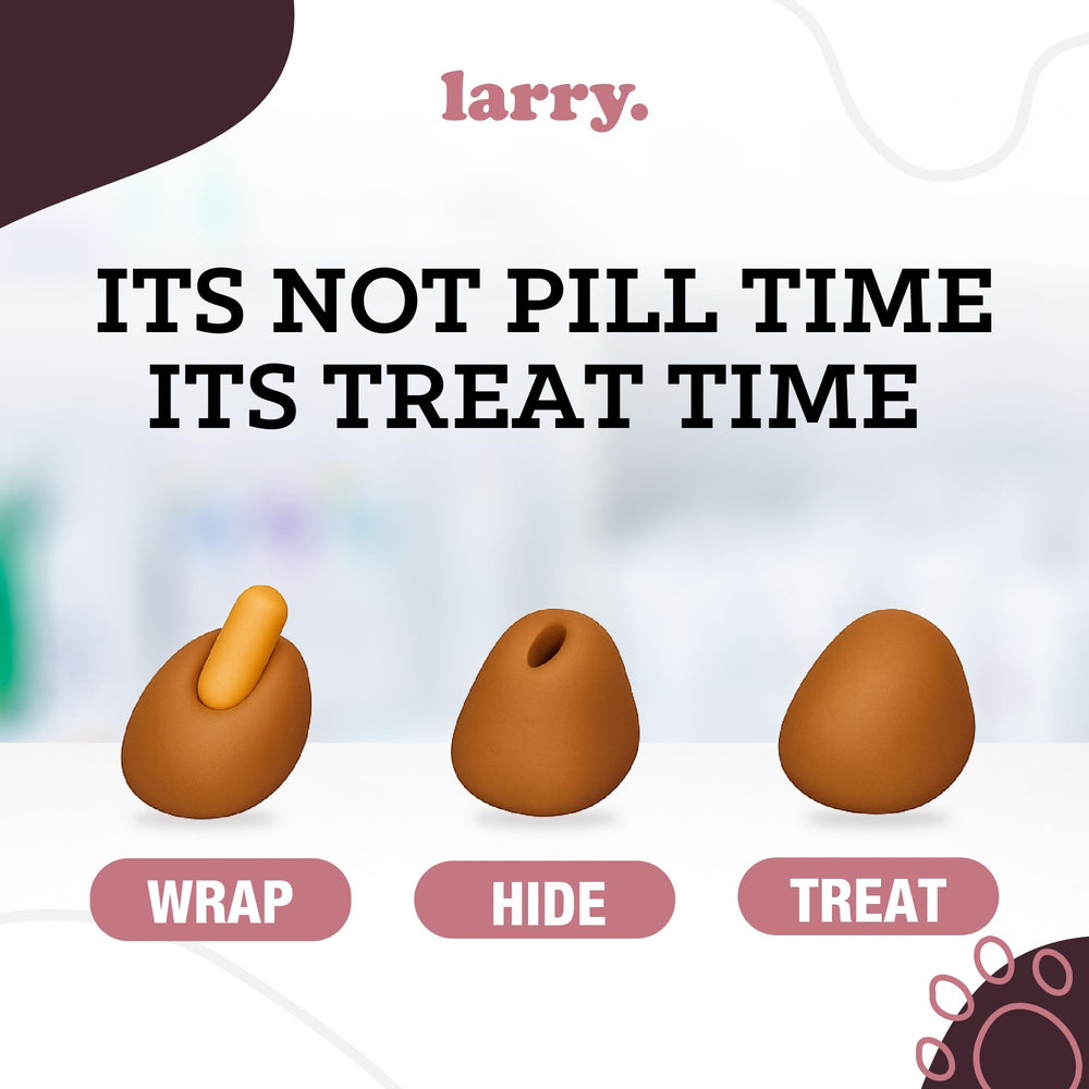 Larry Bacon Pill Wrap rolling into a ball ready to feed a medication.