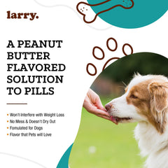 Larry Peanut Butter Pill Wrap dog taking pill becomes a treat.