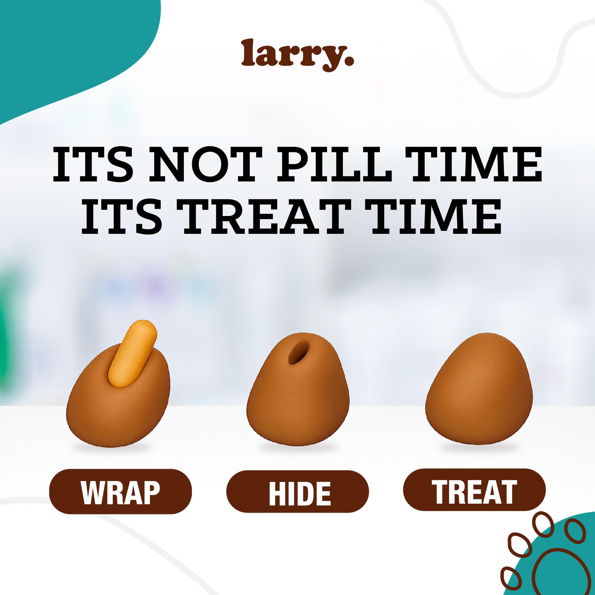 Larry Peanut Butter Pill Wrap moldable texture close-up demonstrates airtight masking of pills.
