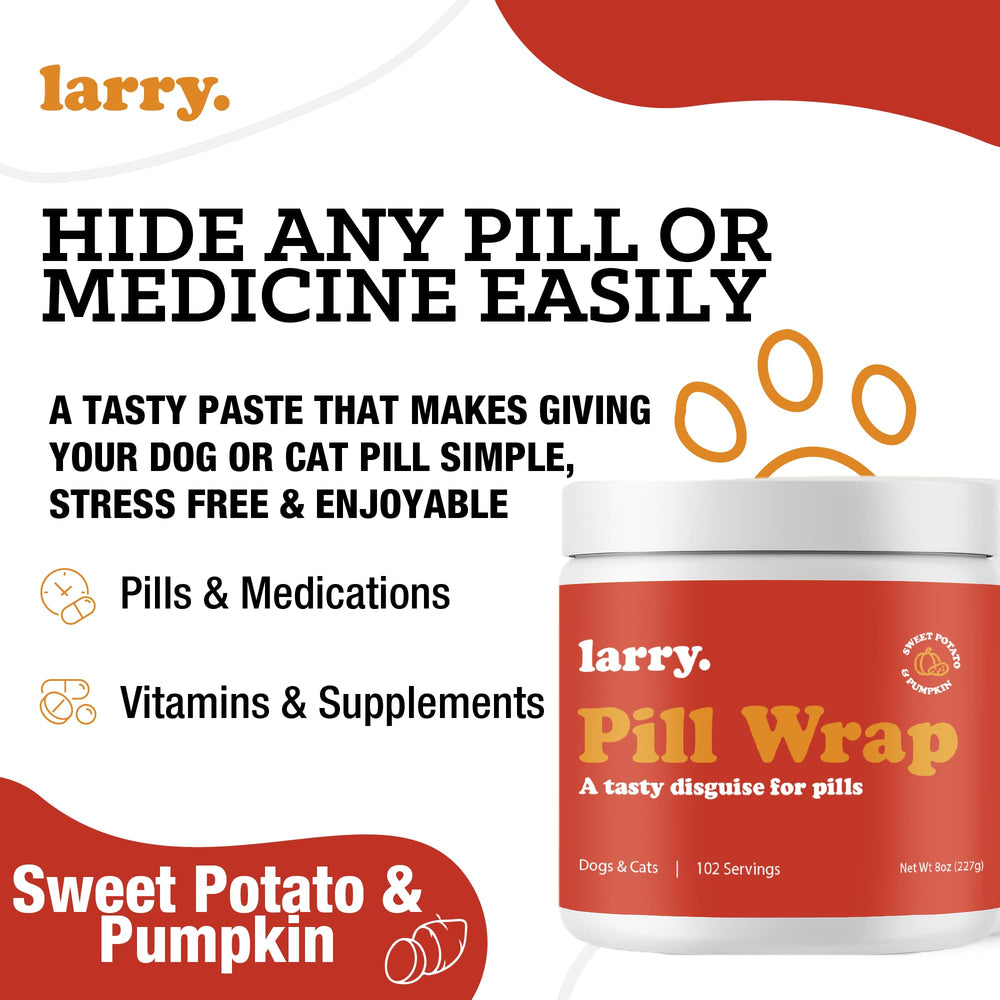 Larry Sweet Potato Pill Wrap packaging with USA-made seal highlighting quality