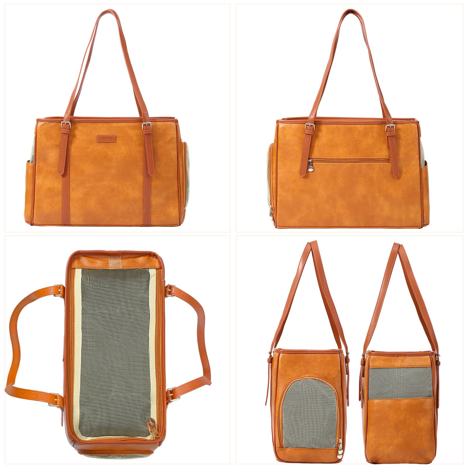 Close-up of Lasaviin vegan leather material, soft and durable for everyday use.