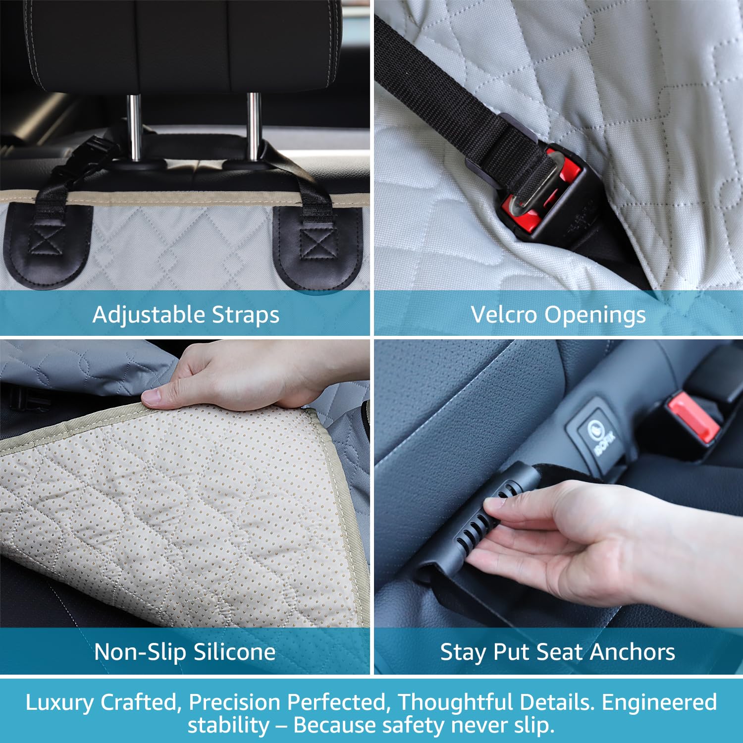 Lassie 360 grip anti-slip base prevents shifting on bumpy roads
