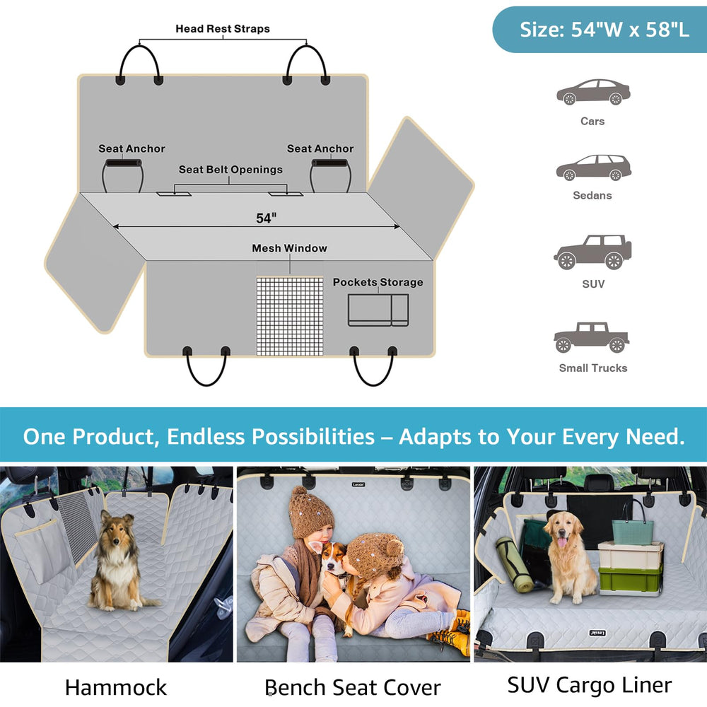 Lassie two seat belts securely restrain dogs for safe travel